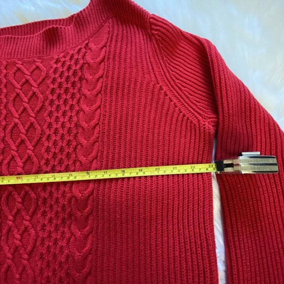 Tommy Hilfiger Womens Cable-Knit Pullover Sweater Scarlet Size XL - Picture 7 of 12